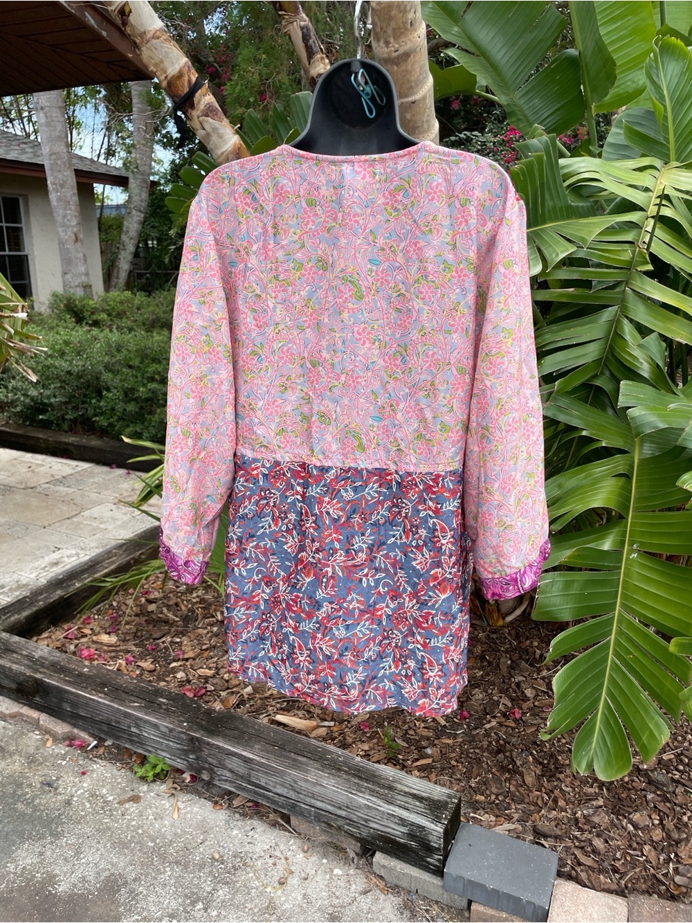 patchwork open front kimono jacket - Picture 2 of 5